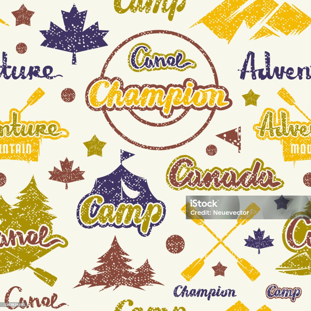 Camp. Local Pattern Scout Camp Seamless Pattern Stock Illustration - Download Image Now ...
