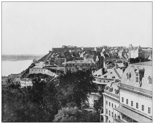 istock Antique black and white photograph: Quebec city 1263826323