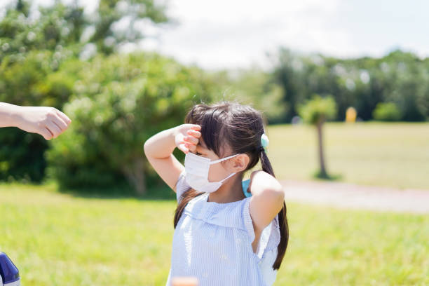 istock Girl wearing a mask for protection 1263827053
