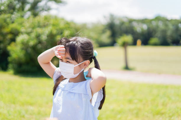 istock Girl wearing a mask for protection 1263827054
