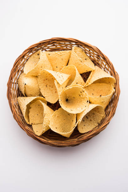 istock Cone shape Papad or Papadum, Indian food 1263832269