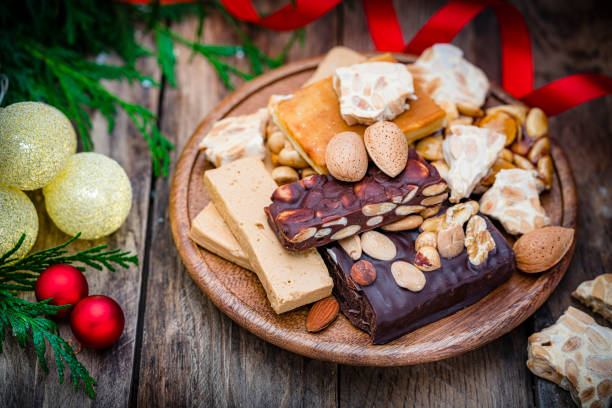 istock Variout types of nougat on Christmas table 1263832311