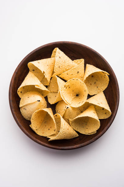 istock Cone shape Papad or Papadum, Indian food 1263833083