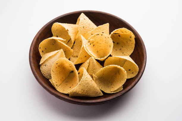 istock Cone shape Papad or Papadum, Indian food 1263833153