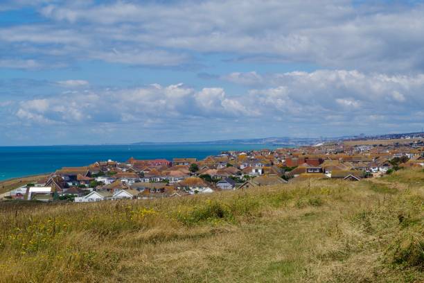 istock Panoramic view of Peacehaven, South Downs and Brighton on sunny summers day 1263833459