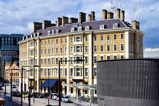 London, United Kingdom - July 28 2020: Great Northern Hotel at King's Cross St Pancras exterior view