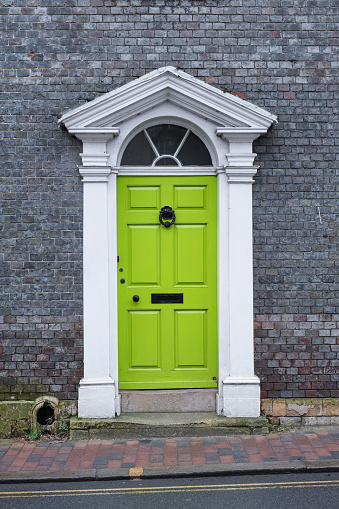 Lewes, England - Jan 27, 2020: British House Door, UK