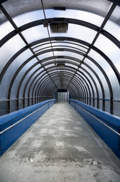 istock Pedestrian aboveground tunnel of arc-shaped 1263837142