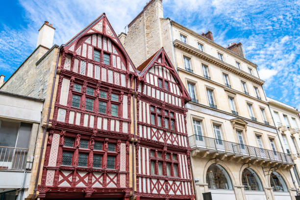 16th century timber-framed houses in Caen, France 16th century timber-framed houses in Caen, France caen photos stock pictures, royalty-free photos & images