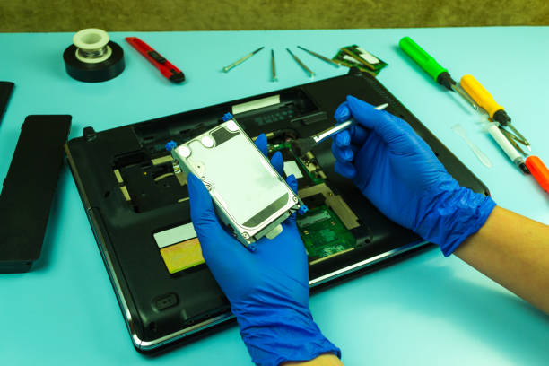 istock Repair, disassembly, laptop cleaning. 1263847922