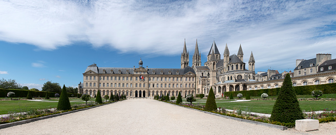 Caen Hôtel De Ville, Town Hall, including the church Abbey of Saint-Étienne, in France.