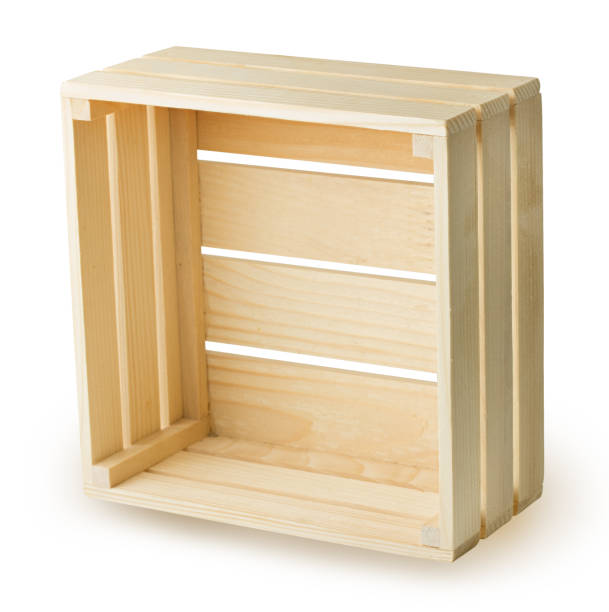 istock Wooden box isolated on white background 1263849943