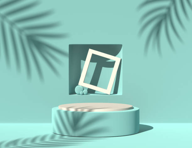 istock Abstract background podium display minimal pastel color for product presentation with 3d scene rendering.Studio setup for product with 3d software. 1263850285