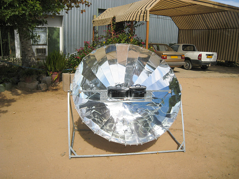 solar cooker used in the remote rural areas in the villages of Botswana, renewable energy