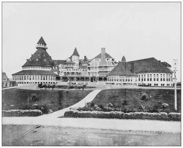 Antique black and white photograph: Hotel Coronado, San Diego