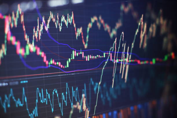 istock Trading platform. Business graph. Abstract glowing forex chart interface background. Investment, trade, stock, finance and analysis concept. 1263855353