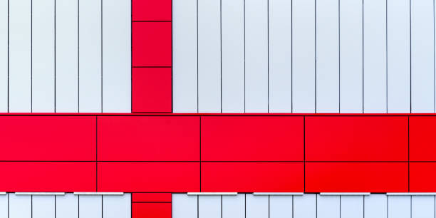 istock white commercial building wall with blocks and red lines 1263857787