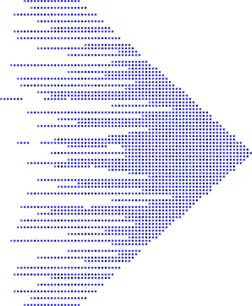 blue pixelated arrow pixelated arrow design element journey patterns stock illustrations