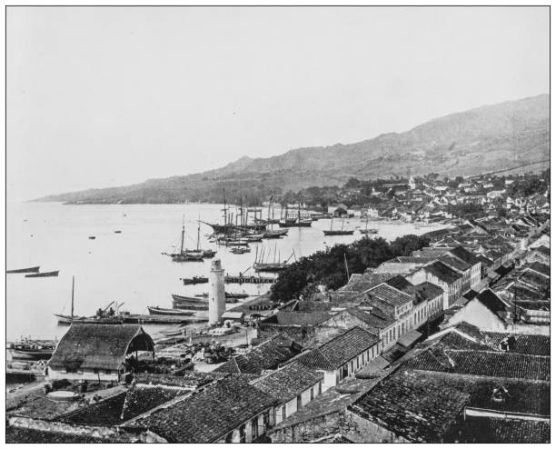 istock Antique black and white photograph: Saint Pierre, Antilles 1263859334