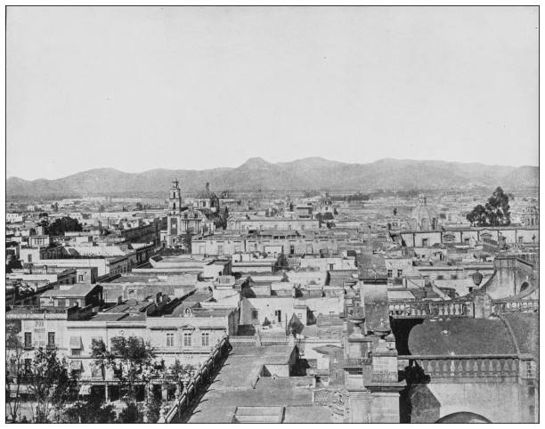 istock Antique black and white photograph: Mexico City 1263860453