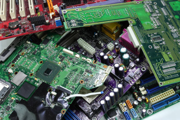 istock Electronic waste of mainboard computer - old computer circuit boards from recycle industry 1263860860