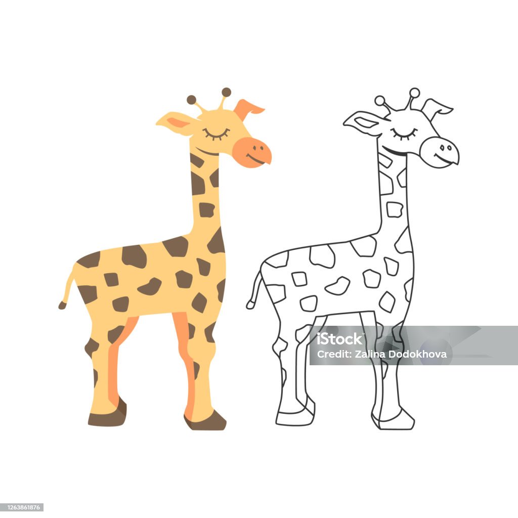 Sách Tô Màu Cho Trẻ Em Bộ Hươu Cao Cổ Minh Họa Hươu Cao Cổ Hoạt ...