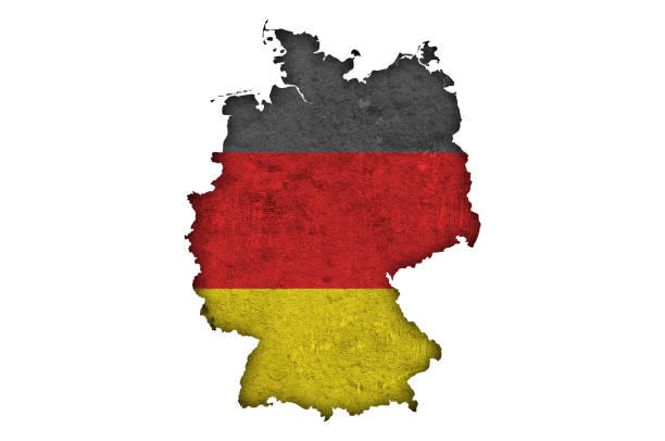 istock Map and flag of Germany on weathered concrete, 1263861972