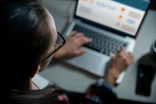 istock Woman working online at home on her laptop computer 1263867084