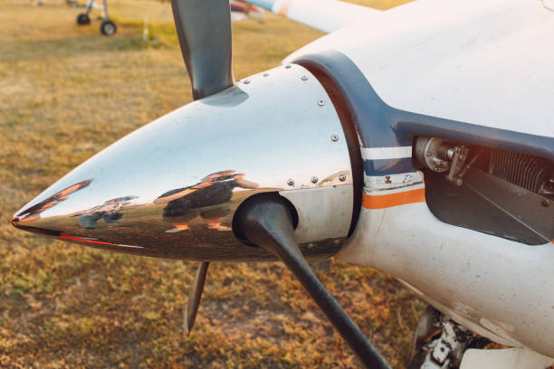 istock Airplane Motor with Propeller Blades and air intake 1263869998