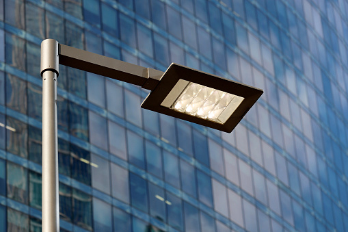 Modern led lights in city, saving of electrical energy