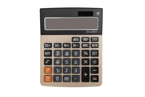 istock Isolated Gray calculator on white background. 1263873453