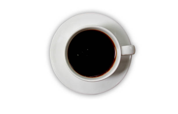 istock Americano hot, black coffee on white cup isolated on white background. 1263873553