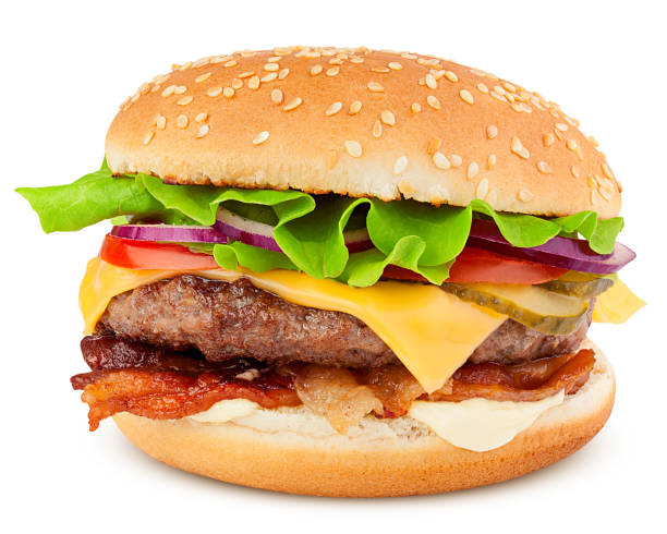 istock delicious fast food, burger, hamburger, cheeseburger, isolated on white background, full depth of field, clipping path 1263875687