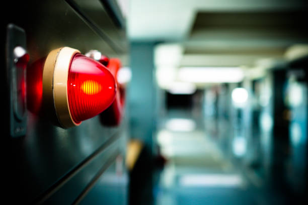 istock Alarm bells and warning lights for avoiding fire in a modern building. 1263876360