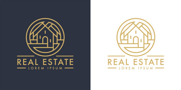 ilustrações de stock, clip art, desenhos animados e ícones de real estate home line icon - upmarket