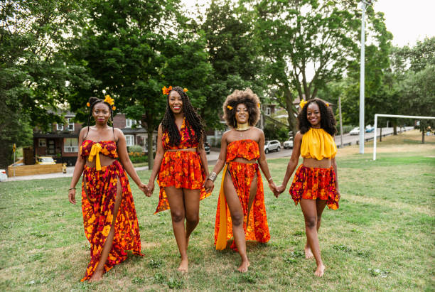 istock Young black women in walking the field 1263879498