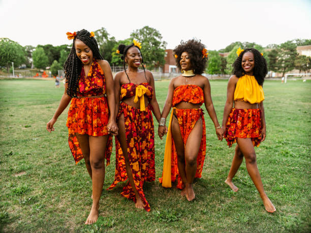 istock Young black women in walking the field 1263879670