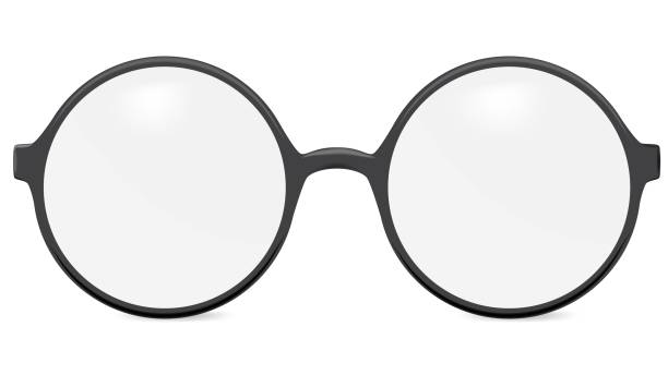 Vector round glasses Vector round glasses - isolated on white background eyeglasses stock illustrations