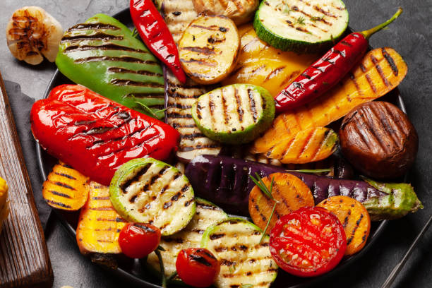 istock Grilled vegetables with spices and herbs 1263880313