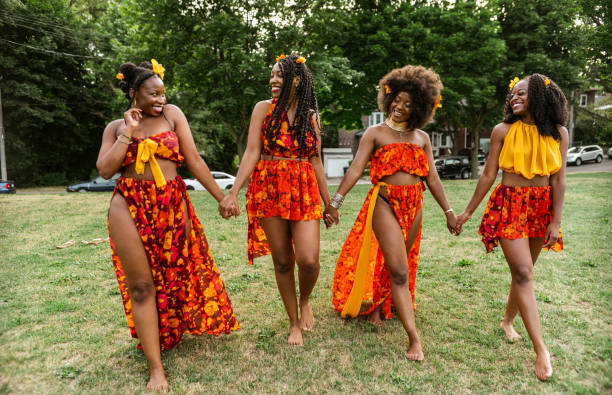 istock Young black women in walking the field 1263880320