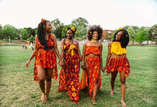 istock Young black women in walking the field 1263880373
