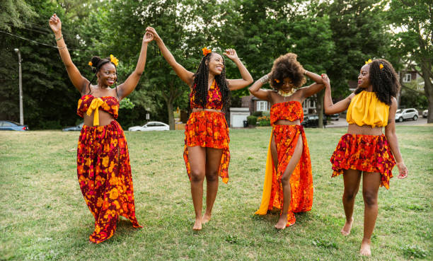 istock Young black women in walking the field 1263880465