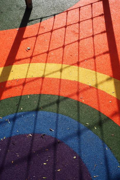 istock rainbow on the playground floor 1263884479