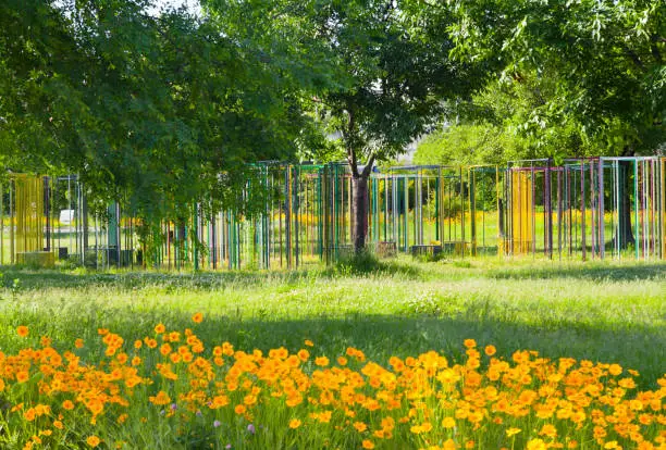 Hanriver Park with colorful sculptures