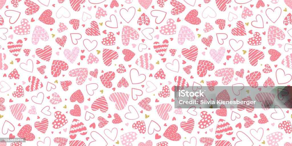 Cute Hand Drawn Hearts Seamless Pattern Lovely Romantic Background Great  For Valentines Day Mothers Day Textiles Wallpapers Banners Vector Design  Stock Illustration - Download Image Now - iStock