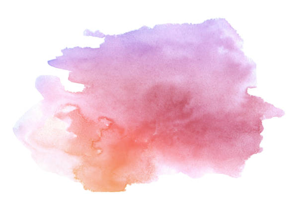istock Multicolored watercolor spots in pastel colors on a paper backing. Isolated frame hand drawn by brush. Abstract unique original background. 1263886329