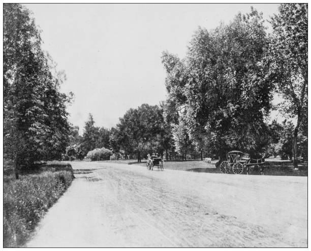 istock Antique black and white photograph: Washington Park, Chicago 1263886575