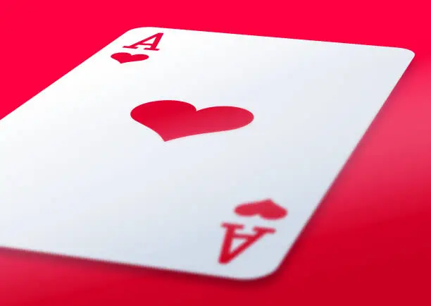 Vector illustration of Ace of Hearts