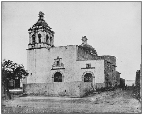 Antique black and white photograph: Notre Dame de Guadalupe