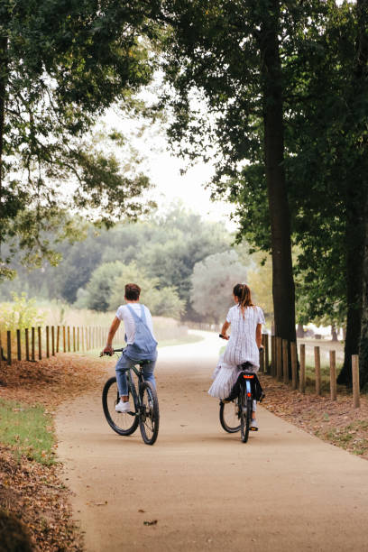 istock Couple having a romantic date with bicycles 1263887423
